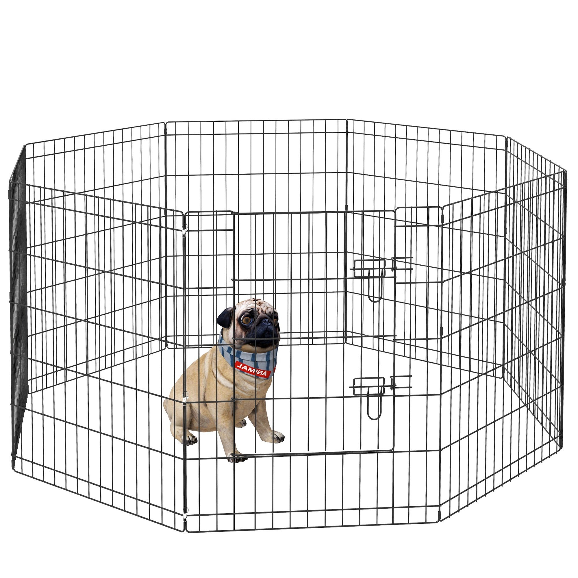 PawHut 30inch Foldable Metal Exercise Pet Playpen Backyard Dog Puppy Kennel Cage 8 Panel