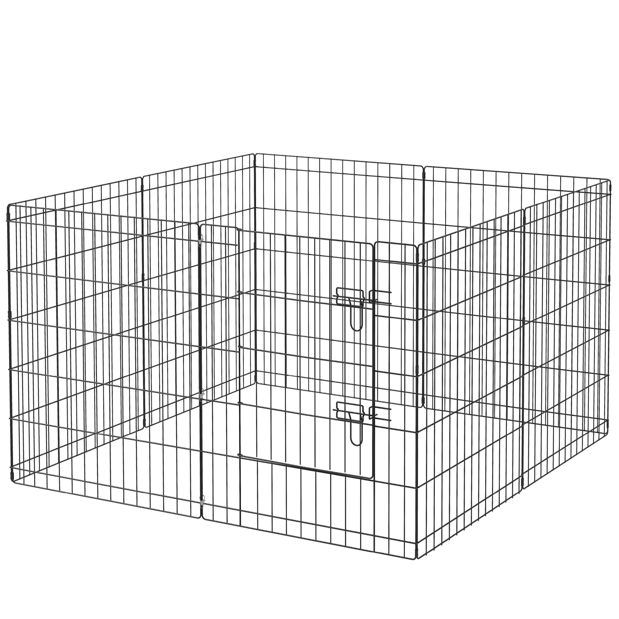 PawHut 30inch Foldable Metal Exercise Pet Playpen Backyard Dog Puppy Kennel Cage 8 Panel