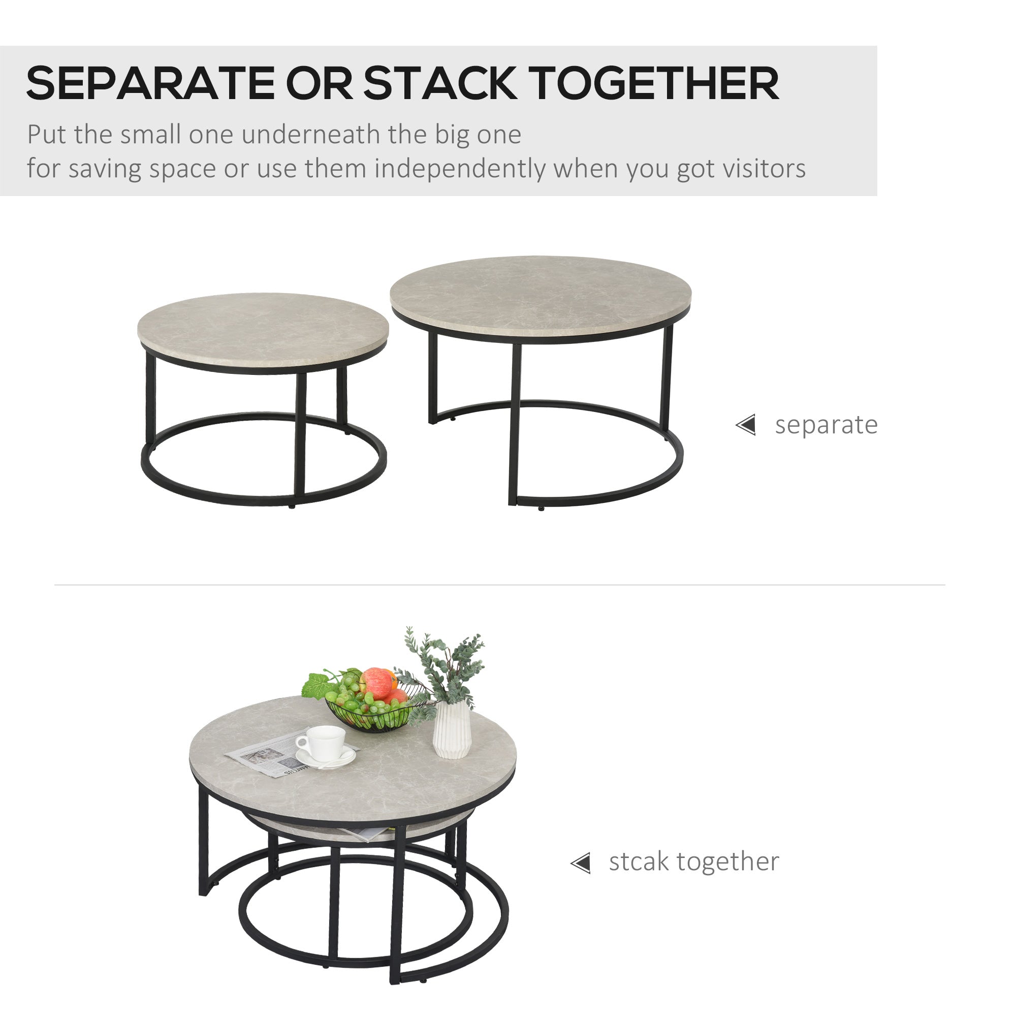 HOMCOM Nesting Tables, 31