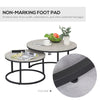 HOMCOM Nesting Tables, 31" Round Coffee Table Set of 2, Modern Side Tables for Living Room with Metal Base, Cement Grey