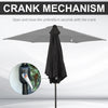 Outsunny 8.5' Round Aluminum Patio Umbrella 6 Ribs Market Sunshade Tilt Canopy w/ Crank Handle Garden Parasol Black