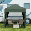 Outsunny 6.6'x6.6' Pop Up Canopy Tent with Sidewalls, Instant Sun Shelter Camping Gazebo with Carry Bag, for Outdoor, Garden, Patio, Green