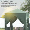Outsunny 6.6'x6.6' Pop Up Canopy Tent with Sidewalls, Instant Sun Shelter Camping Gazebo with Carry Bag, for Outdoor, Garden, Patio, Green