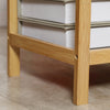HOMCOM Side Table with Drawer and Storage Shelf, Narrow End Table Nightstand with Bamboo Frame for Small Spaces, Natural