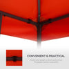 Outsunny 9.8' x 9.8' Square 2-Tier Gazebo Canopy Replacement Top Cover Outdoor Garden Sun Shade, Red