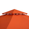 Outsunny 9.8' x 9.8' Square 2-Tier Gazebo Canopy Replacement Top Cover Outdoor Garden Sun Shade, Red