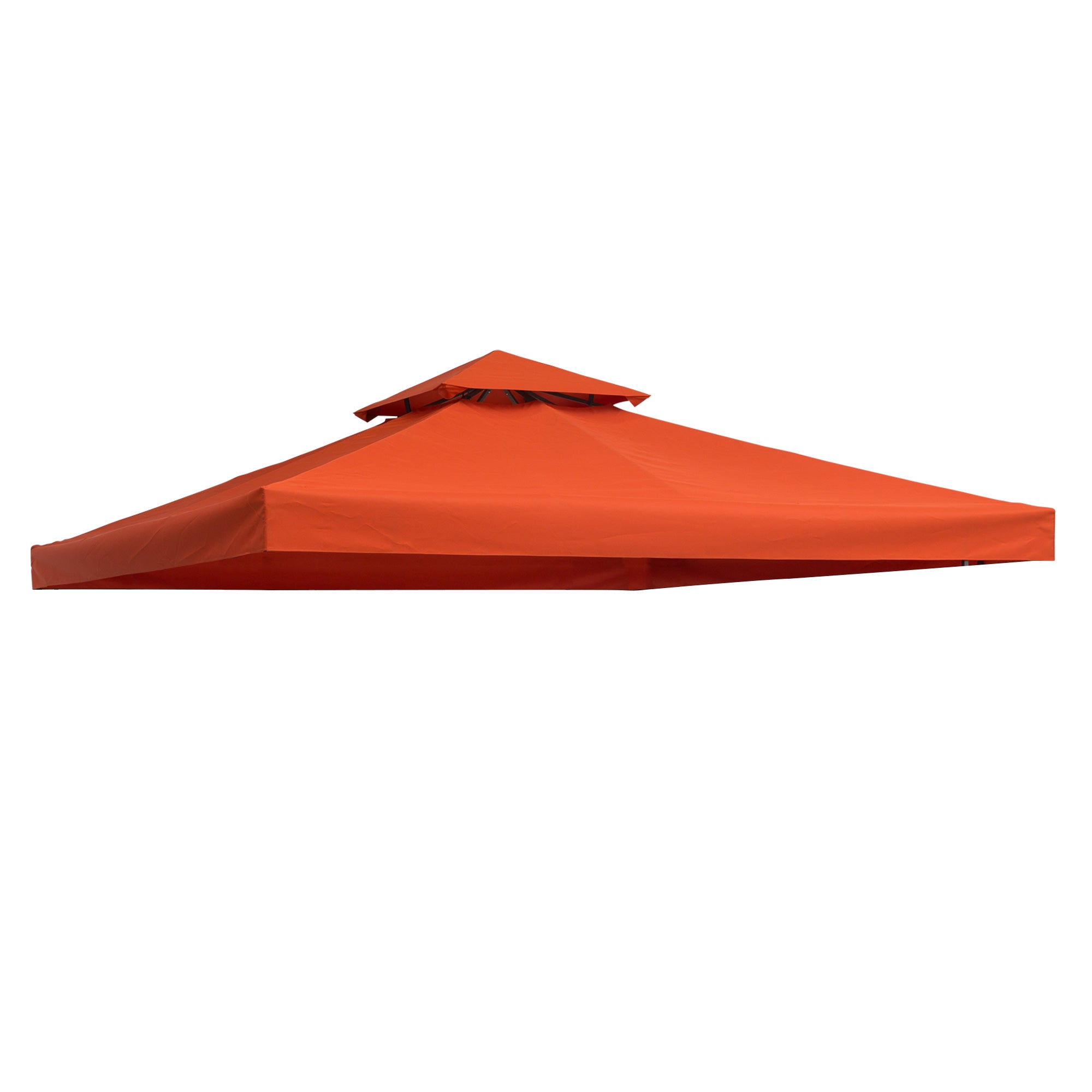 Outsunny 9.8' x 9.8' Square 2-Tier Gazebo Canopy Replacement Top Cover Outdoor Garden Sun Shade, Red