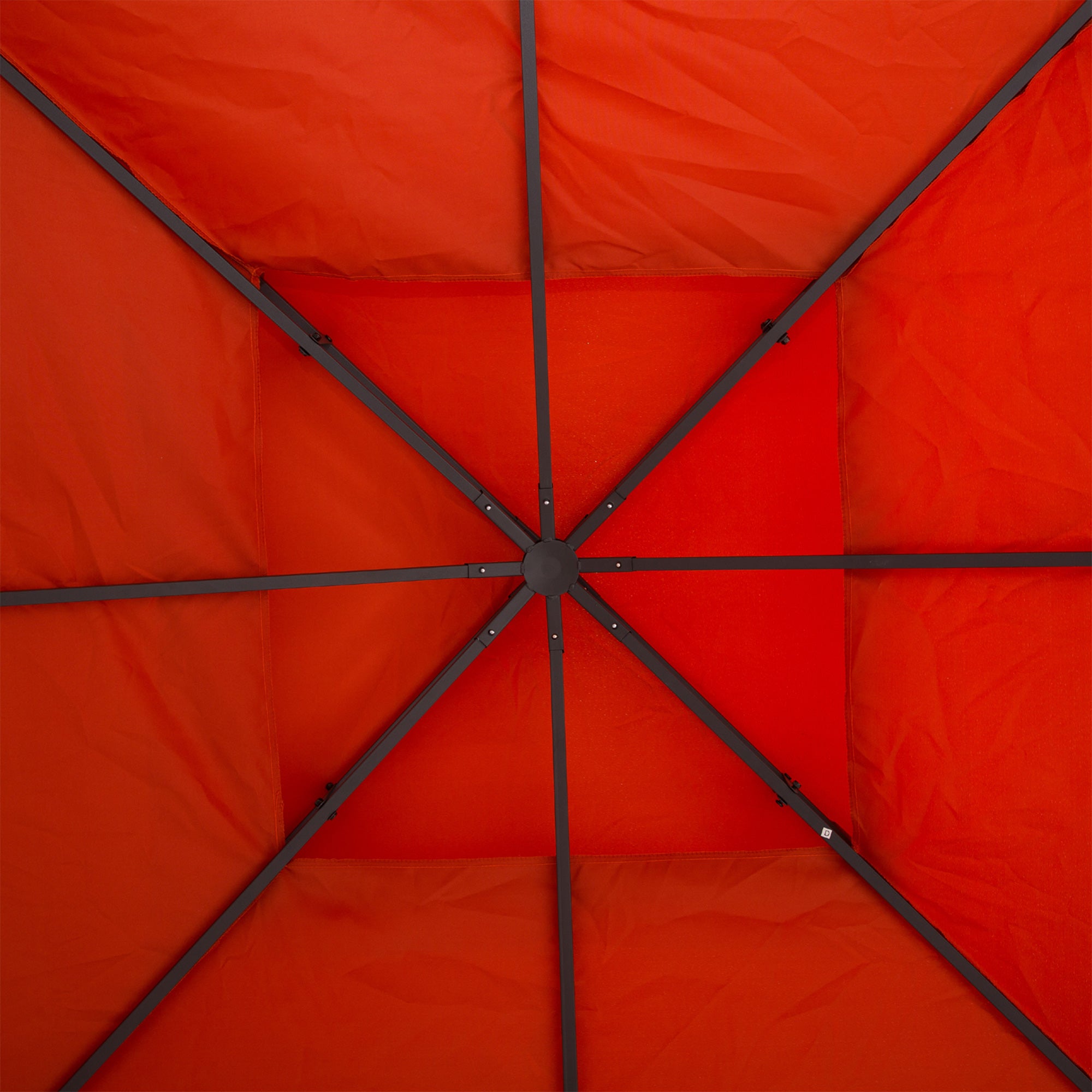 Outsunny 9.8' x 9.8' Square 2-Tier Gazebo Canopy Replacement Top Cover Outdoor Garden Sun Shade, Red