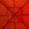 Outsunny 9.8' x 9.8' Square 2-Tier Gazebo Canopy Replacement Top Cover Outdoor Garden Sun Shade, Red