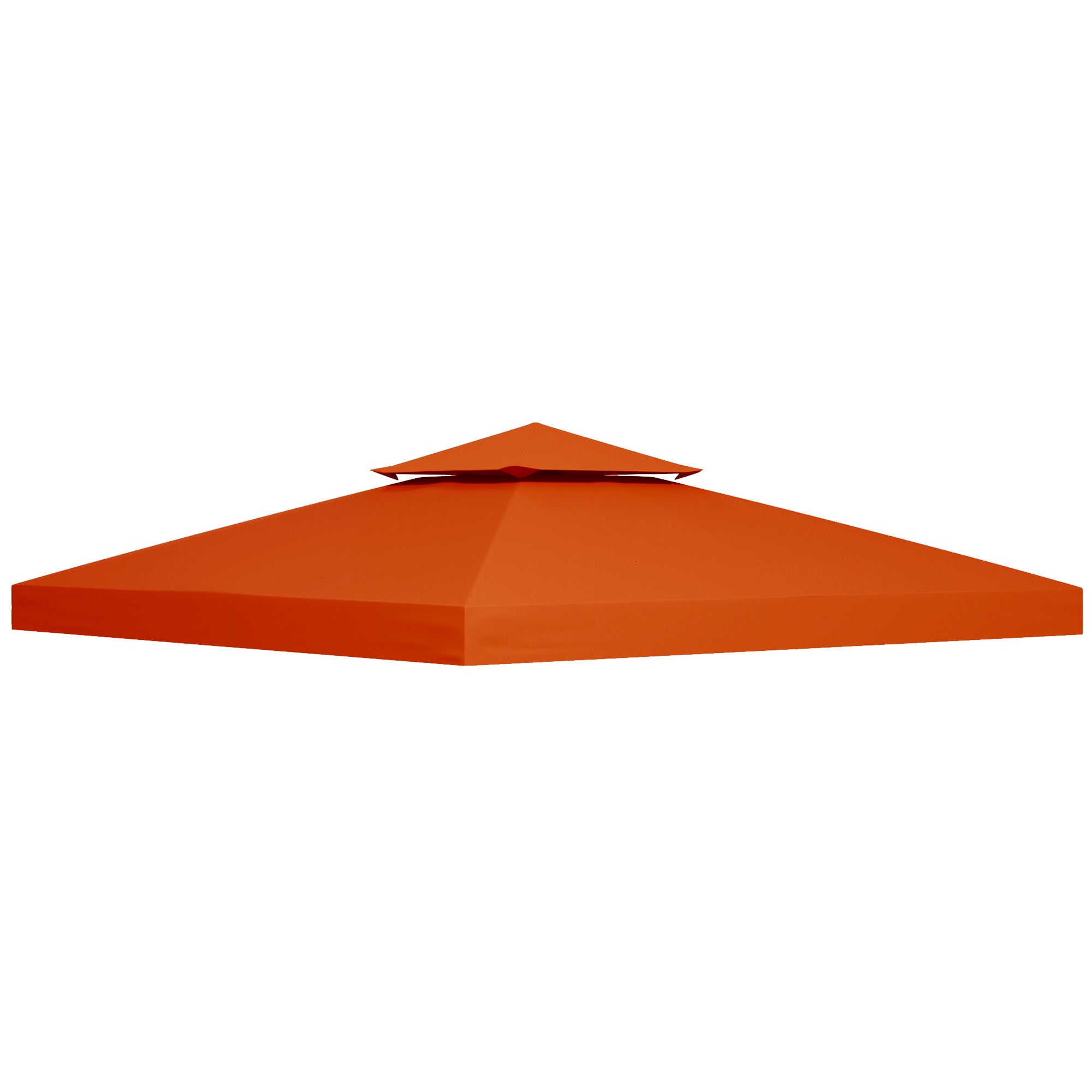 Outsunny 9.8' x 9.8' Square 2-Tier Gazebo Canopy Replacement Top Cover Outdoor Garden Sun Shade, Red