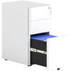 Vinsetto 3 Drawer Vertical File Cabinet, Lockable Steel Filing Cabinet with Hanging Bar for Letter A4 Legal Size Files, Printer Stand with Pre-Assembled Body, White
