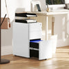Vinsetto 3 Drawer Vertical File Cabinet, Lockable Steel Filing Cabinet with Hanging Bar for Letter A4 Legal Size Files, Printer Stand with Pre-Assembled Body, White
