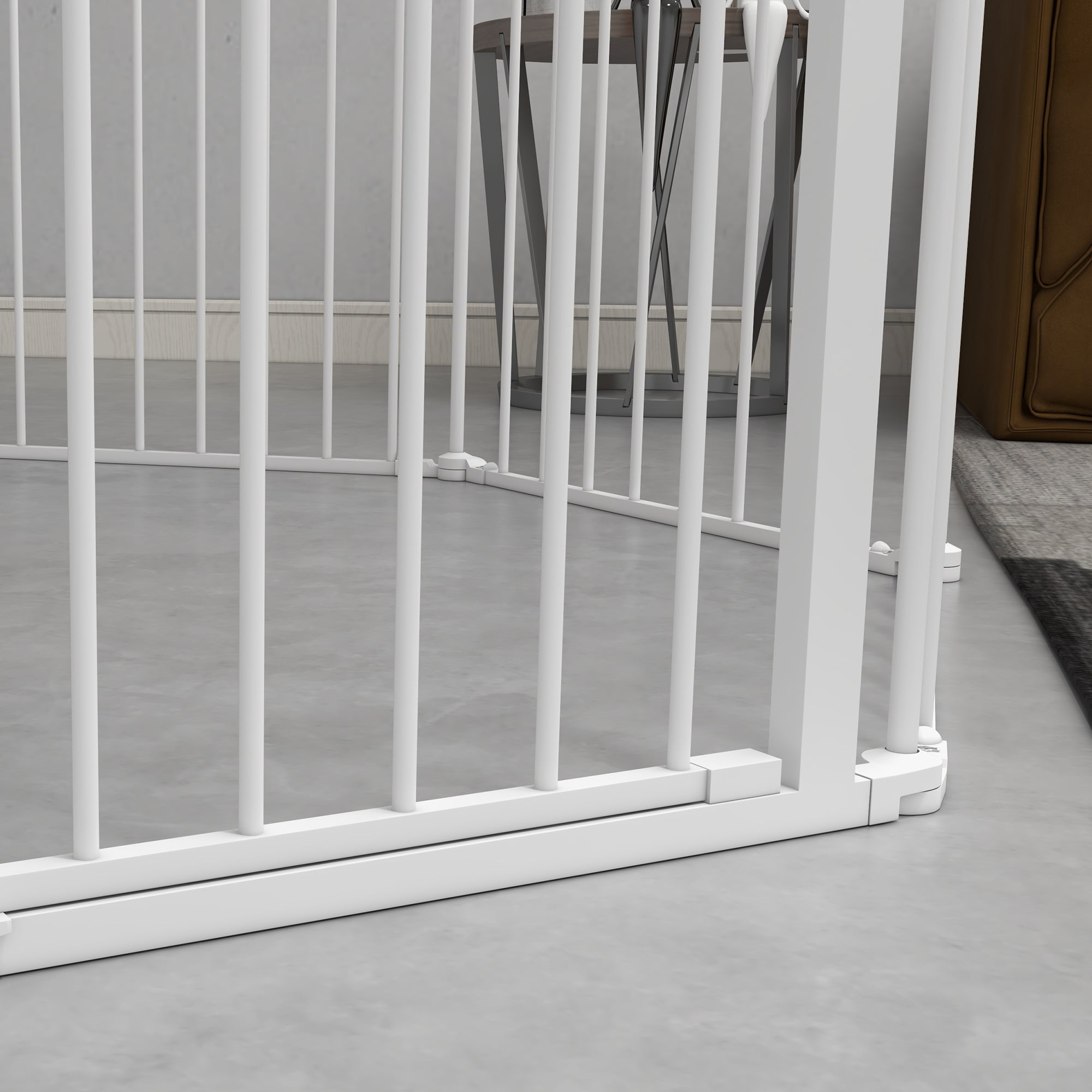 PawHut 2 in 1 Multifunctional Dog Pen, Safety Pet Gate, 8 Panels Dog Playpen with Double-Locking Door, Foldable Dog Barrier for Medium Dogs, 90Hcm - White