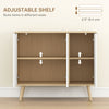 HOMCOM Kitchen Sideboard, Modern Storage Cabinet, Accent Cupboard with Adjustable Shelves, Natural