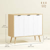 HOMCOM Kitchen Sideboard, Modern Storage Cabinet, Accent Cupboard with Adjustable Shelves, Natural