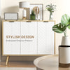 HOMCOM Kitchen Sideboard, Modern Storage Cabinet, Accent Cupboard with Adjustable Shelves, Natural