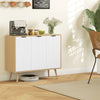 HOMCOM Kitchen Sideboard, Modern Storage Cabinet, Accent Cupboard with Adjustable Shelves, Natural