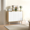 HOMCOM Kitchen Sideboard, Modern Storage Cabinet, Accent Cupboard with Adjustable Shelves, Natural