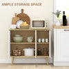 HOMCOM Kitchen Sideboard, Modern Storage Cabinet, Accent Cupboard with Adjustable Shelves, Natural