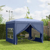 Outsunny 10'x10' Outdoor Pop Up Party Tent Gazebo Canopy with Carrying Bag (Blue)