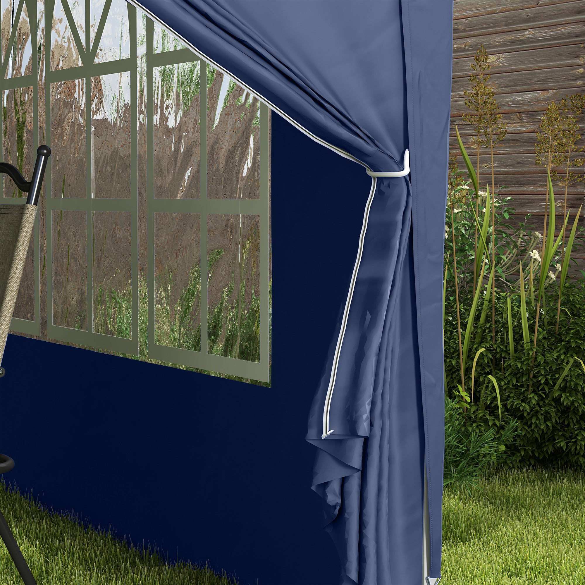 Outsunny 10'x10' Outdoor Pop Up Party Tent Gazebo Canopy with Carrying Bag (Blue)