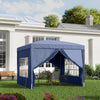 Outsunny 10'x10' Outdoor Pop Up Party Tent Gazebo Canopy with Carrying Bag (Blue)