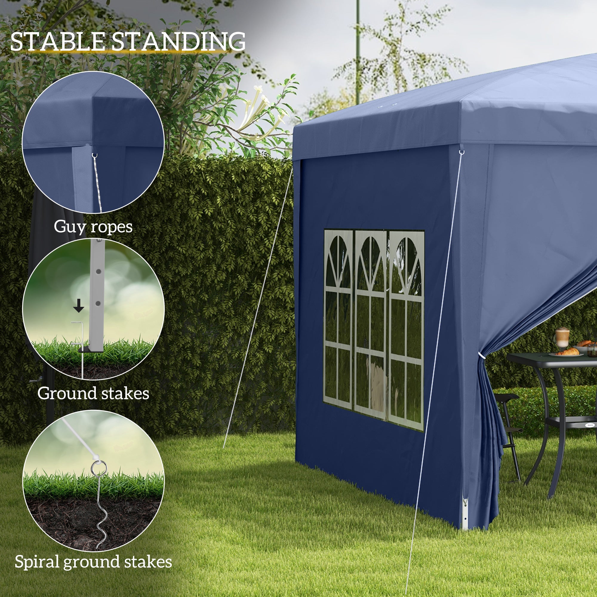 Outsunny 10'x10' Outdoor Pop Up Party Tent Gazebo Canopy with Carrying Bag (Blue)