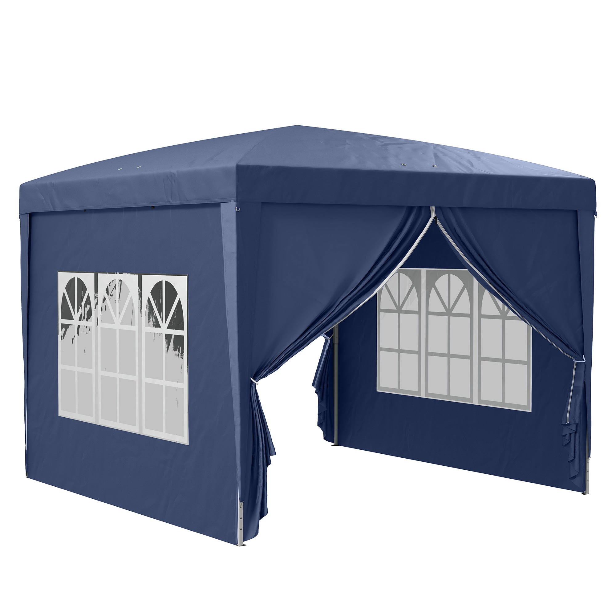 Outsunny 10'x10' Outdoor Pop Up Party Tent Gazebo Canopy with Carrying Bag (Blue)