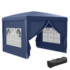 Outsunny 10'x10' Outdoor Pop Up Party Tent Gazebo Canopy with Carrying Bag (Blue)