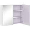 HOMCOM Wall Mount Medicine Cabinet with Mirror, Bathroom Mirror Cabinet Storage Organizer with Adjustable Shelf, Double Door Cupboard, Soft Closing, 27.5" x 23.5", White