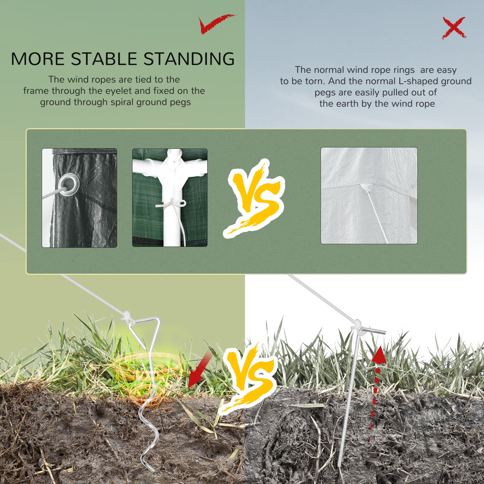 Outsunny 19' x 9' Party Tent Gazebo Canopy with 4 Removable Window Side Walls for Outdoor Event, Wind Ropes and Ground Stakes Included, Green