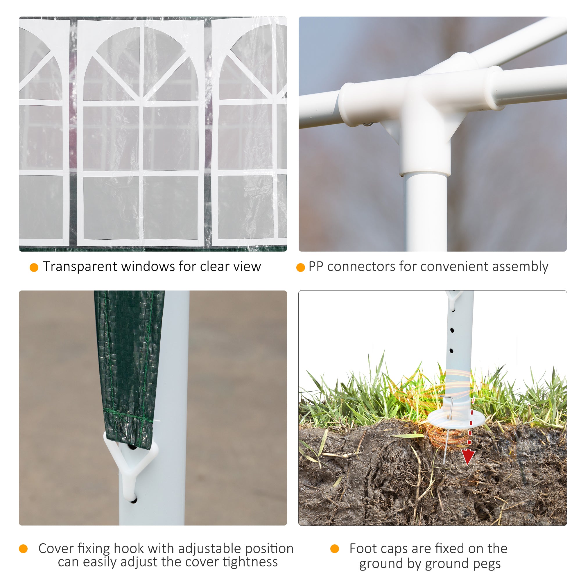 Outsunny 19' x 9' Party Tent Gazebo Canopy with 4 Removable Window Side Walls for Outdoor Event, Wind Ropes and Ground Stakes Included, Green