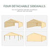 Outsunny 19' x 9' Party Tent Gazebo Canopy with 4 Removable Window Side Walls for Outdoor Event, Wind Ropes and Ground Stakes Included, Green