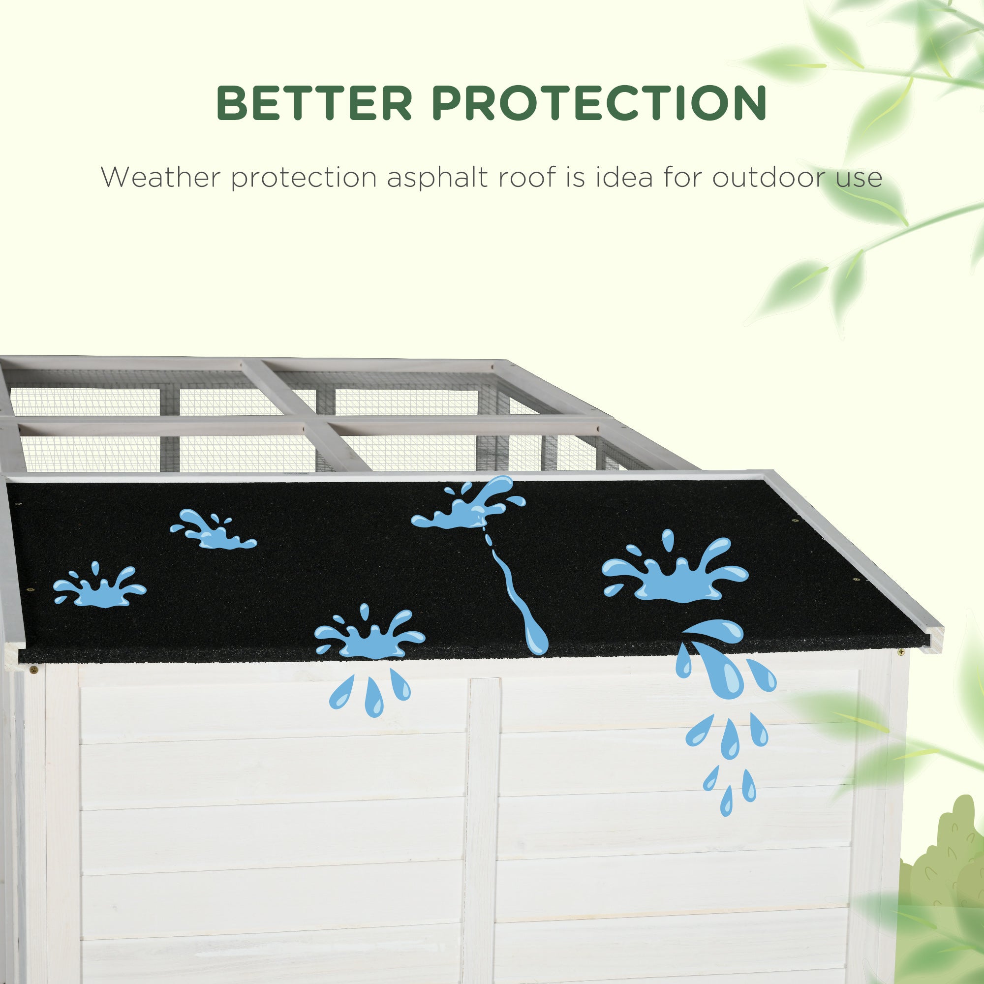 PawHut Large Catio Outdoor Cat Enclosure Weatherproof Cat House with Cat Condo, Indoor Wooden Cat Cage Pet Kennel, 77