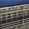 Outsunny 6 Piece Rattan Garden Furniture Set, 8-Seater Outdoor Sofa Sectional with 3 Loveseat Wicker Sofa with Cushions, 2 Footstools and Glass Table for Yard, Poolside, Navy Blue