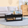 HOMCOM Coffee Table with Storage, Farmhouse Living Room Table with Drawers and Open Shelf, Centre Table with X-frames, Black