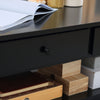 HOMCOM Coffee Table with Storage, Farmhouse Living Room Table with Drawers and Open Shelf, Centre Table with X-frames, Black