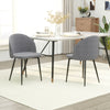 HOMCOM Modern Dining Chairs Set of 2, Mid-Back Velvet Upholstered Kitchen Chairs, Side Chair for Living Room, Dining Room, Grey