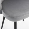 HOMCOM Modern Dining Chairs Set of 2, Mid-Back Velvet Upholstered Kitchen Chairs, Side Chair for Living Room, Dining Room, Grey