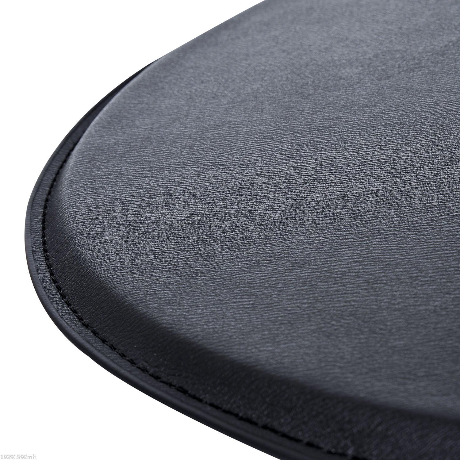 HOMCOM Round Bar Table, Adjustment Height Home Pub Bistro Table Faux Leather Covered Wooden Top Chrome Base, Black