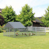PawHut Large Metal Chicken Coop, Hen Run House with Anti-Ultraviolet Cover, Walk-in Poultry Cage for Ducks, Rabbits, Outdoor Backyard Farm, 19.7' x 9.8' x 6.4'