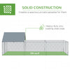 PawHut Large Metal Chicken Coop, Hen Run House with Anti-Ultraviolet Cover, Walk-in Poultry Cage for Ducks, Rabbits, Outdoor Backyard Farm, 19.7' x 9.8' x 6.4'
