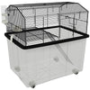 PawHut Hamster Cage with Accessories, Portable Gerbil Habitat for Dwarf Hamster and Syrian Hamster with Detachable Bottom, Ramp, Platform, Food Bowl, Water Bottle, 22" x 17" x 22"