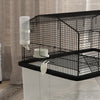 PawHut Hamster Cage with Accessories, Portable Gerbil Habitat for Dwarf Hamster and Syrian Hamster with Detachable Bottom, Ramp, Platform, Food Bowl, Water Bottle, 22" x 17" x 22"