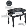 HOMCOM 25" Adjustable Padded Piano Bench Wooden Artist Keyboard Seat Stool Chair Black