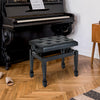 HOMCOM 25" Adjustable Padded Piano Bench Wooden Artist Keyboard Seat Stool Chair Black