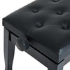 HOMCOM 25" Adjustable Padded Piano Bench Wooden Artist Keyboard Seat Stool Chair Black