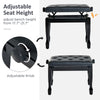 HOMCOM 25" Adjustable Padded Piano Bench Wooden Artist Keyboard Seat Stool Chair Black