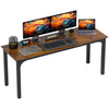 HOMCOM Large Computer Desk, 70.9" Long Home Office Desk for Two Person, Multi-Purpose Computer Table for Home Office Study, Rustic Brown