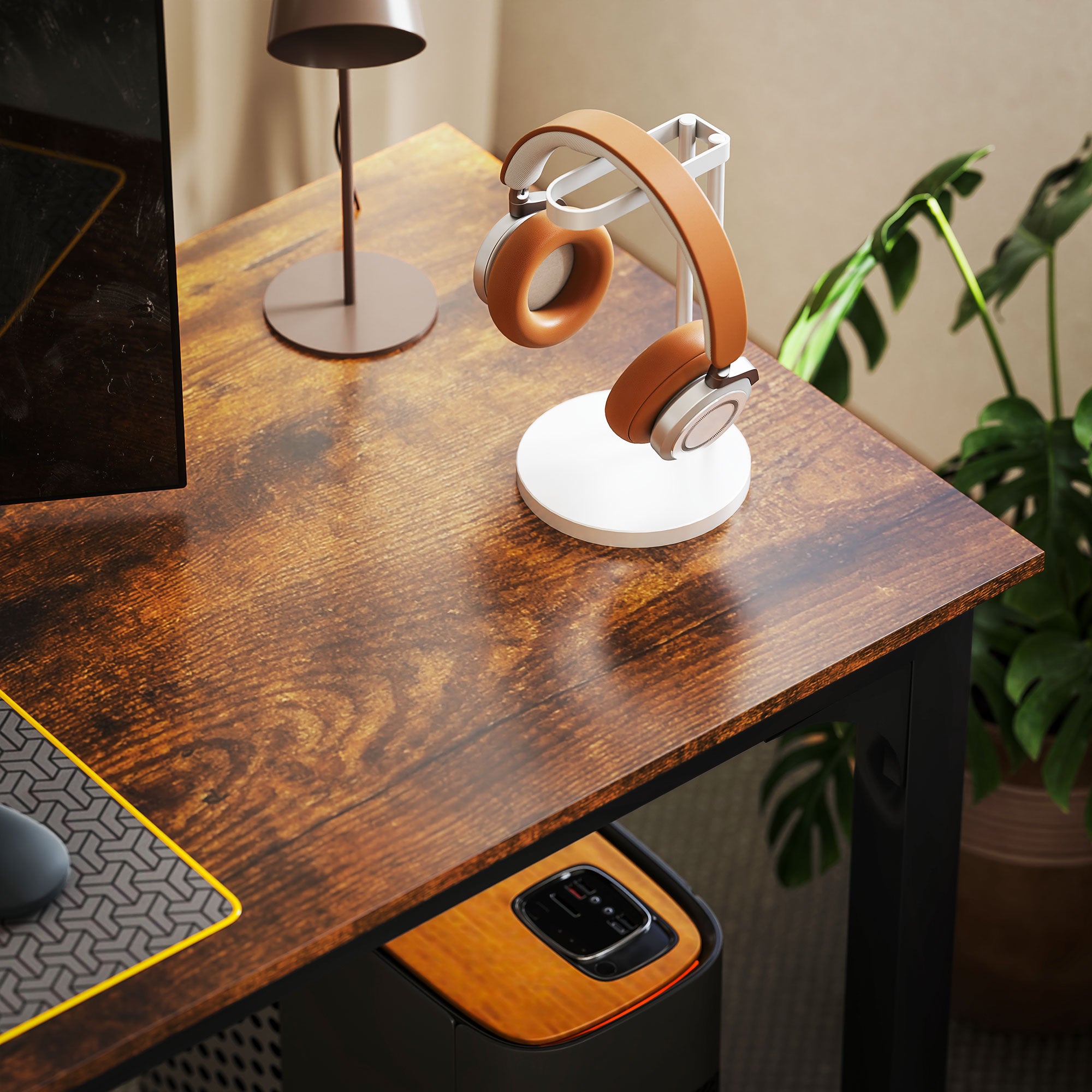 HOMCOM Large Computer Desk, 70.9" Long Home Office Desk for Two Person, Multi-Purpose Computer Table for Home Office Study, Rustic Brown